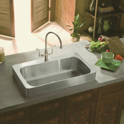 Kohler - Kohler Eviye Verity Paslanmaz Çelik Tezgah Üstü 83.8 x 50.8 cm