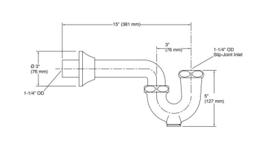 Kohler Lavabo Sifonu 381 mm - Thumbnail 10KOH9018-CP000