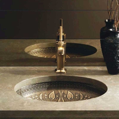 KOHLER - Kohler Lavabo Tezgah Altı Lilies Lore Bronz Döküm