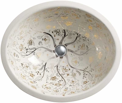 KOHLER - Kohler Lavabo Tezgah Altı Mille Fleurs Oval Lavabo (1)