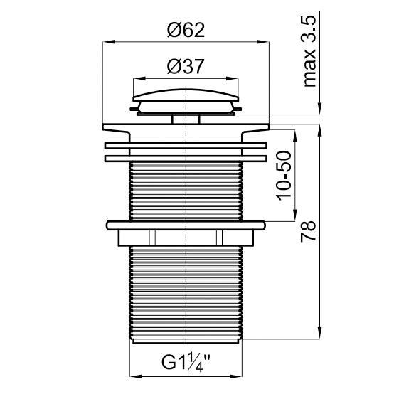 Noken Lavabo Tapası Bas - Aç Krom - 12NOK100114600