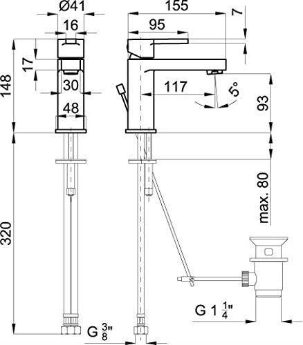 Noken Urban Lavabo Bataryası, Krom - 15HYNOK100081866