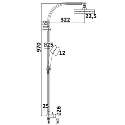 NSK - NSK Duş Sistemi Tempera Square Bataryasız Krom N2921302 (1)