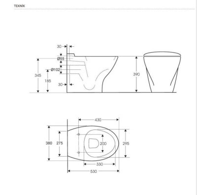 KOHLER - Kohler Klozet Presqu'ile Yerden, Beyaz