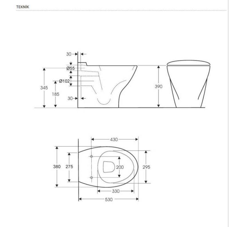 Kohler Klozet Presqu'ile Yerden, Beyaz - 11KOH19555-W-00