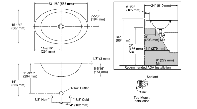 Kohler Lavabo Rhythm Paslanmaz Çelik Tezgah Üstü - 10KOH2603-MU-NA