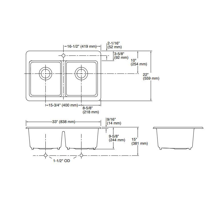 Kohler Eviye Riverby Döküm Cashmere - 10KOH8679-4A2-K4