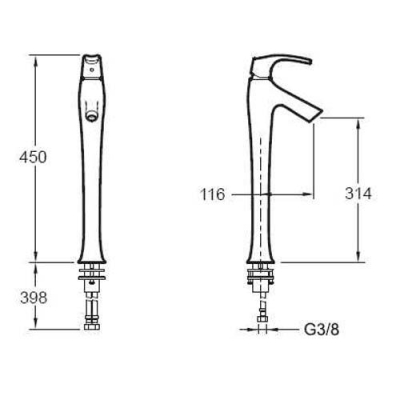 Kohler Lavabo Bataryası Çanak Symbol - Thumbnail 10KOH19774-D-CP