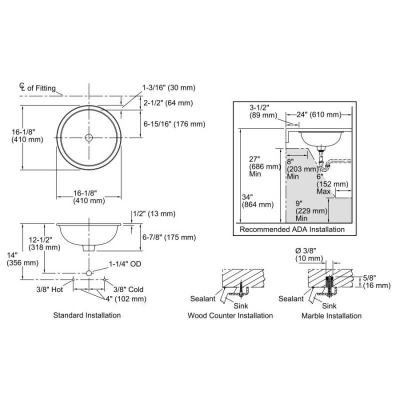 Kohler Lavabo Tezgah Altı Twirl - Thumbnail 11KOH14287-H6-0