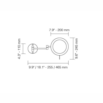 Windisch Makyaj Aynası Led Işıklı Çift Kollu Krom 99650CR - Thumbnail 20AKS99650CR